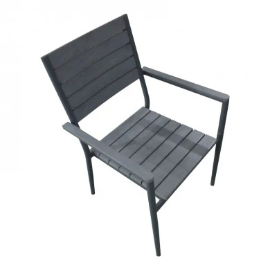 Armchair Uplift pakoworld aluminum anthracite- plywood gray 60x56.3x89cm