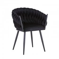 Vivian armchair pakoworld black velvet-leg black metal 61x55x80cm