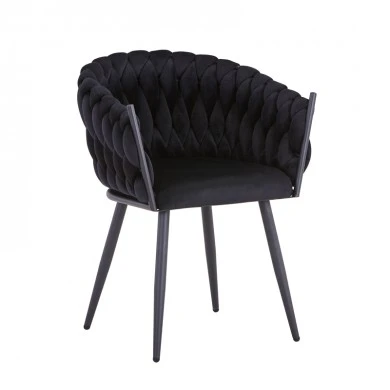 Vivian armchair pakoworld black velvet-leg black metal 61x55x80cm