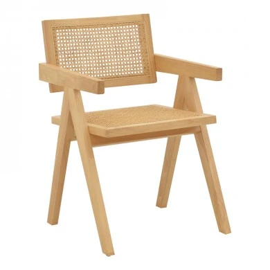 Armchair Winslow pakoworld natural rubberwood 52x59x79cm