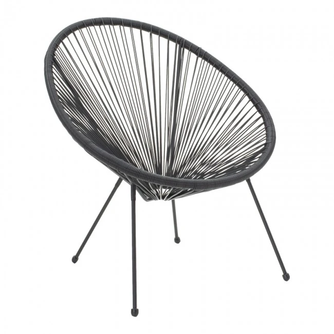 Acapulco armchair pakoworld metal-pe rattan in black shade 68.5x74.5x84cm