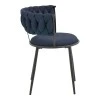 Alkia I pakoworld armchair fabric in dark blue shade - black metal leg 57x58.5x72cm