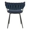 Alkia I pakoworld armchair fabric in dark blue shade - black metal leg 57x58.5x72cm