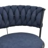 Alkia I pakoworld armchair fabric in dark blue shade - black metal leg 57x58.5x72cm