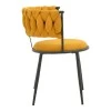 Alkia I pakoworld armchair fabric in yellow shade - black metal leg 57x58.5x72cm