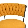 Alkia I pakoworld armchair fabric in yellow shade - black metal leg 57x58.5x72cm