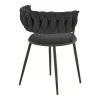 Alkia I pakoworld armchair fabric in black shade - black metal leg 57x58.5x72cm
