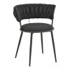 Alkia I pakoworld armchair fabric in black shade - black metal leg 57x58.5x72cm