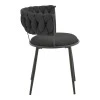 Alkia I pakoworld armchair fabric in black shade - black metal leg 57x58.5x72cm