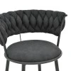 Alkia I pakoworld armchair fabric in black shade - black metal leg 57x58.5x72cm