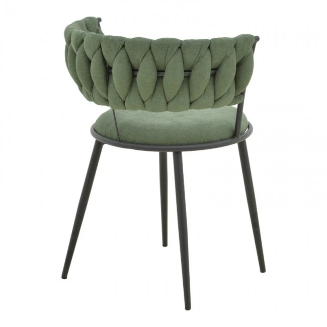 Alkia I pakoworld armchair fabric in chaki shade - black metal leg 57x58.5x72cm