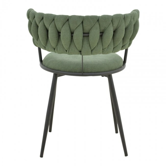 Alkia I pakoworld armchair fabric in chaki shade - black metal leg 57x58.5x72cm