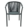 Aluminum armchair Convince pakoworld stackable with grey  frame-textilene-pe rattan 56x63x82cm