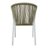 Aluminum armchair Convince pakoworld stackable with white frame-textilene-pe rattan in natural shade 56x63x82cm