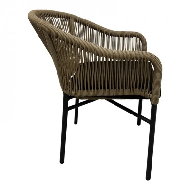Aluminum armchair Legana pakoworld anthracite frame-natural rattan 56x66x82cm