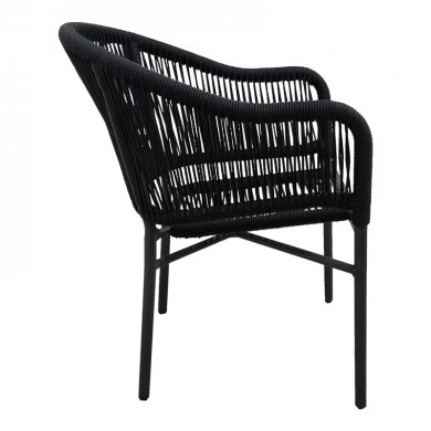 Aluminum armchair Legana pakoworld anthracite frame-rattan 56x66x82cm