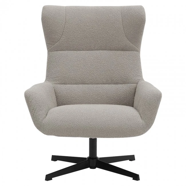 Armchair Anesis pakoworld teddy fabric beige 80x82x103cm