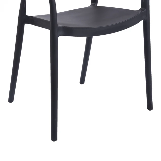 Ankara pakoworld stackable armchair pp in black color and natural color pe rattan 54x55.5x77cm