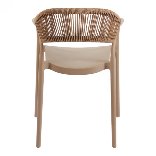 Ankara pakoworld stackable armchair pp in mocha color and natural color pe rattan 54x55.5x77cm