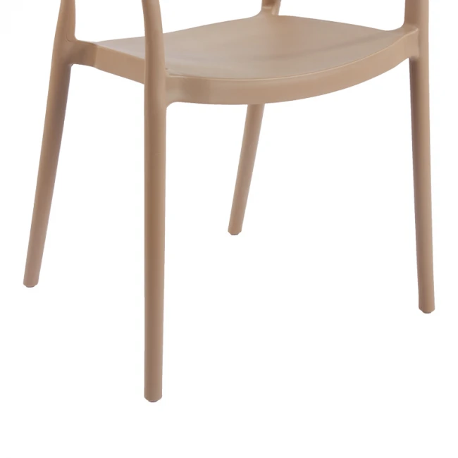 Ankara pakoworld stackable armchair pp in mocha color and natural color pe rattan 54x55.5x77cm