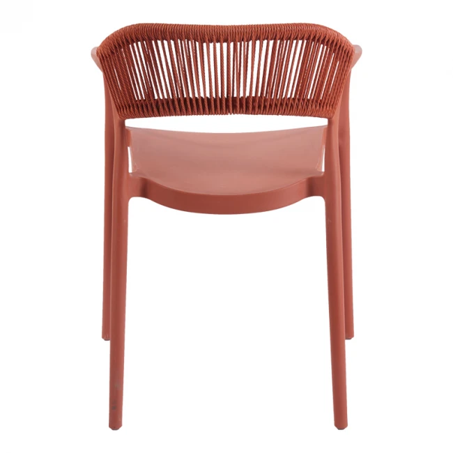 Ankara pakoworld stackable armchair pp in terracotta color pe rattan 54x55.5x77cm