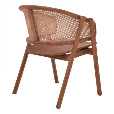 Armchair Anlene pakoworld natural teak wood natural rattan 62x54x82cm