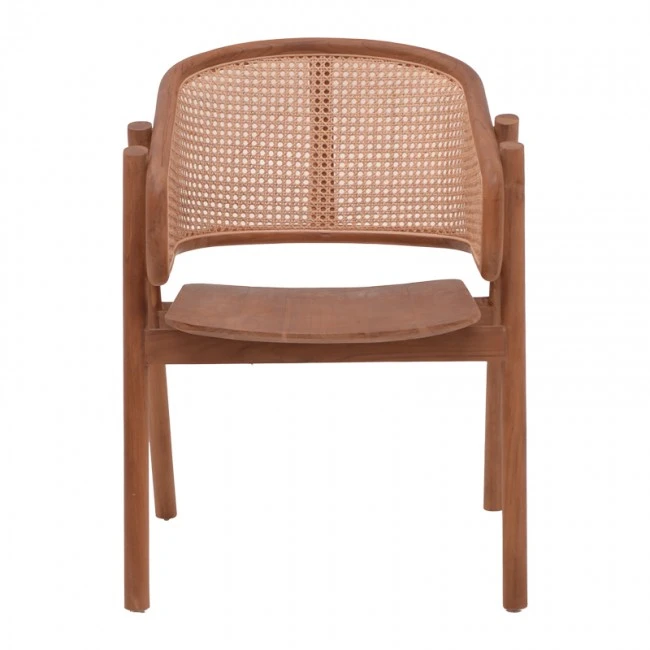 Armchair Anlene pakoworld natural teak wood natural rattan 62x54x82cm