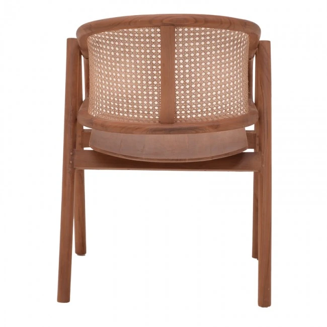 Armchair Anlene pakoworld natural teak wood natural rattan 62x54x82cm