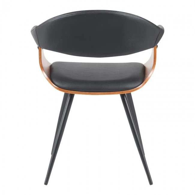 Austen armchair pakoworld PU black-walnut wood-black metal 58x55x77cm