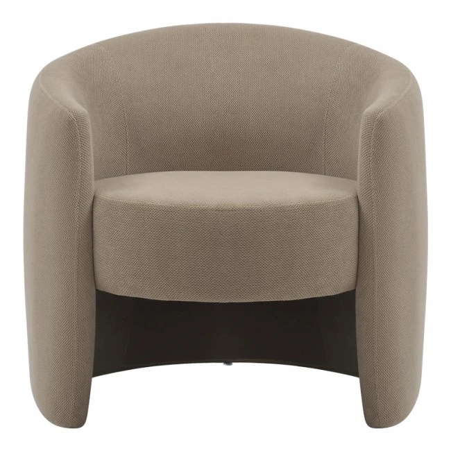 Πολυθρόνα Barken pakoworld ύφασμα σε γκρι-μπεζ απόχρωση 77x74.5x73εκ