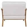 Armchair Claudia pakoworld fabric beige-pvc rattan-rubberwood natural