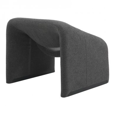 Armchair Clous pakoworld bouclé fabric in charcoal shade 86x77x73.5cm