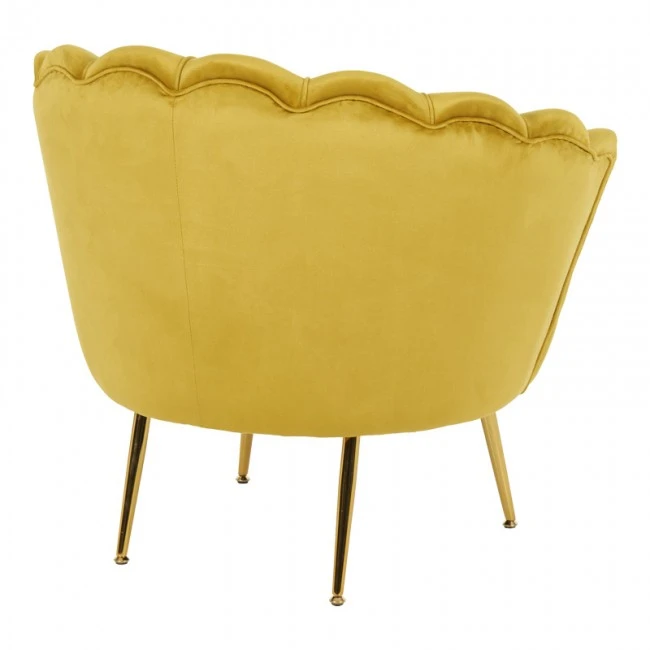 Daimon pakoworld velvet armchair in yellow shade 79x74x78cm