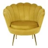 Daimon pakoworld velvet armchair in yellow shade 79x74x78cm