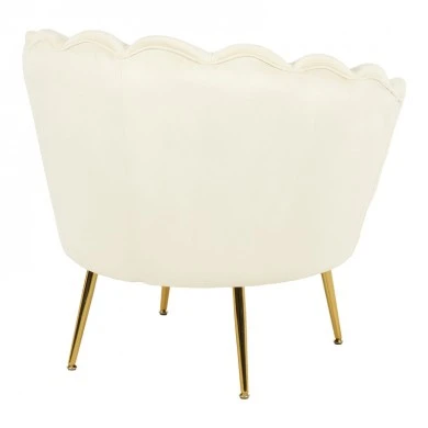 Daimon pakoworld velvet armchair in white shade 79x74x78cm