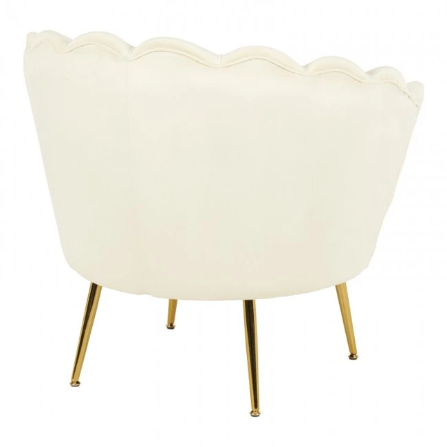 Daimon pakoworld velvet armchair in white shade 79x74x78cm