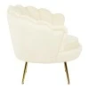Daimon pakoworld velvet armchair in white shade 79x74x78cm