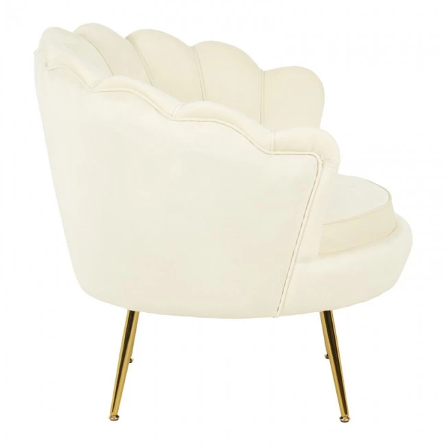 Daimon pakoworld velvet armchair in white shade 79x74x78cm