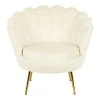 Daimon pakoworld velvet armchair in white shade 79x74x78cm