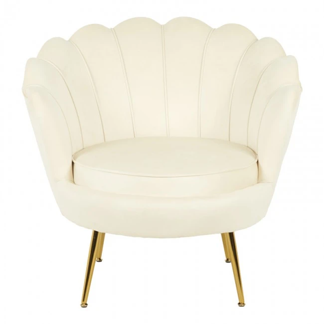 Daimon pakoworld velvet armchair in white shade 79x74x78cm
