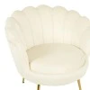 Daimon pakoworld velvet armchair in white shade 79x74x78cm