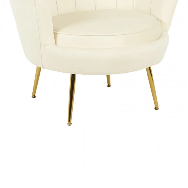Daimon pakoworld velvet armchair in white shade 79x74x78cm