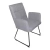 Armchair Essential pakoworld grey fabric-black metal leg 55.5x59x89cm