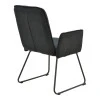 Armchair Essential pakoworld black fabric-black metal leg 55.5x59x89cm