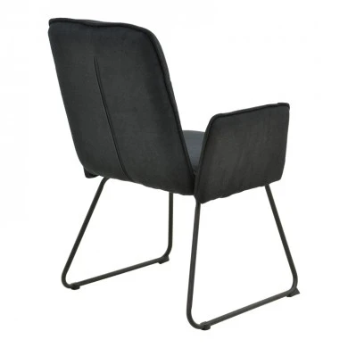 Armchair Essential pakoworld black fabric-black metal leg 55.5x59x89cm