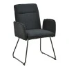 Armchair Essential pakoworld black fabric-black metal leg 55.5x59x89cm