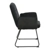 Armchair Essential pakoworld black fabric-black metal leg 55.5x59x89cm