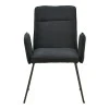 Armchair Essential pakoworld black fabric-black metal leg 55.5x59x89cm