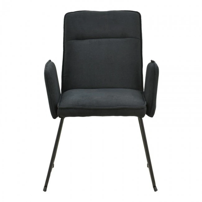 Armchair Essential pakoworld black fabric-black metal leg 55.5x59x89cm