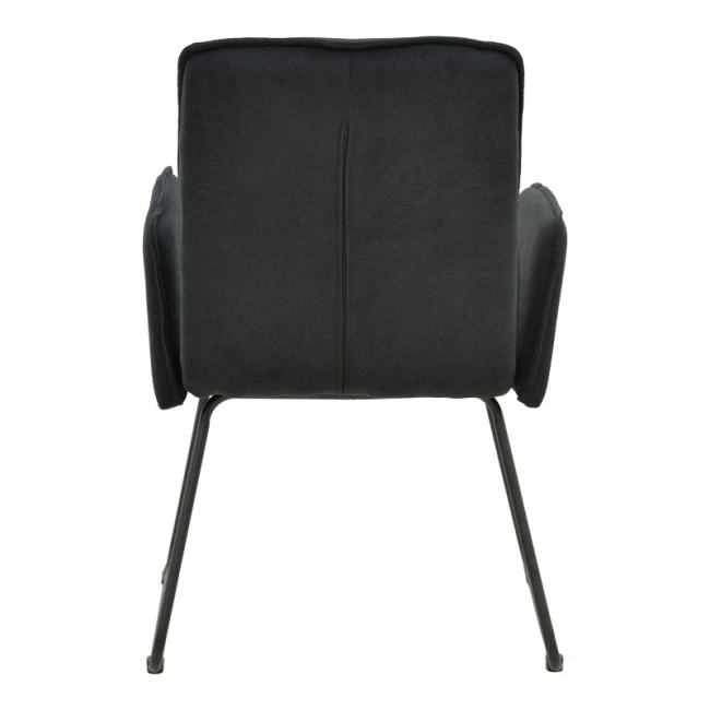 Armchair Essential pakoworld black fabric-black metal leg 55.5x59x89cm